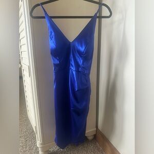 Elegant Blue Satin Dress